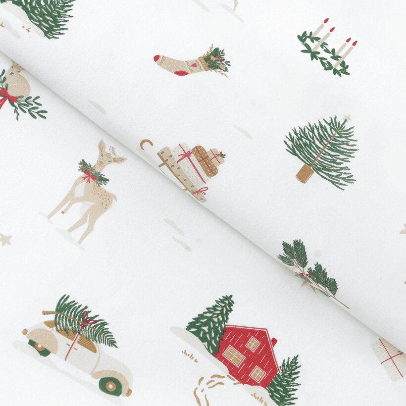 Flanellstoff - Traditionelle Weihnachten