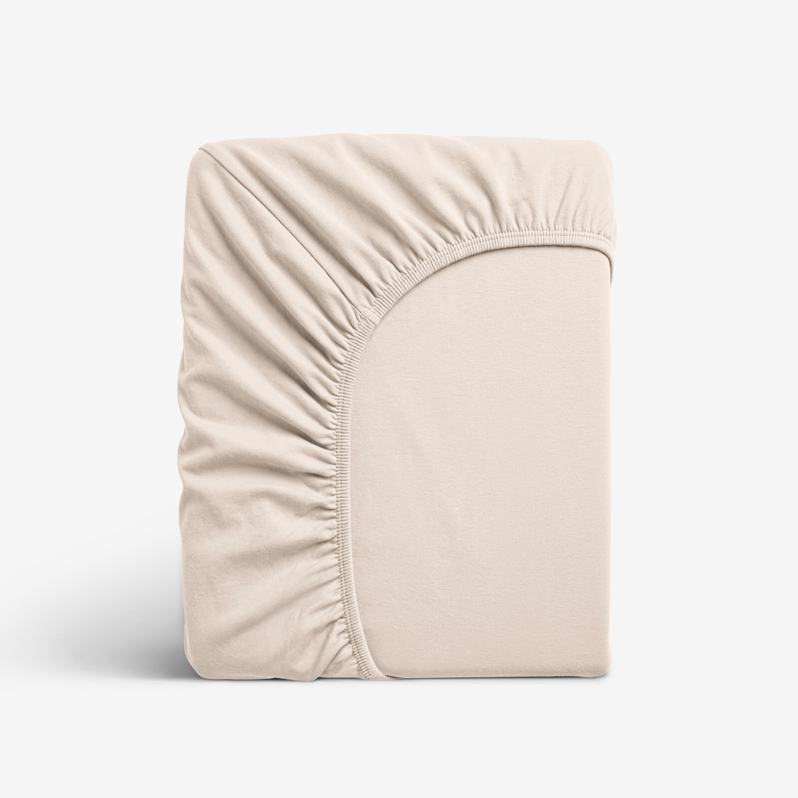 Elastisches Jersey-Spannbettlaken - beige