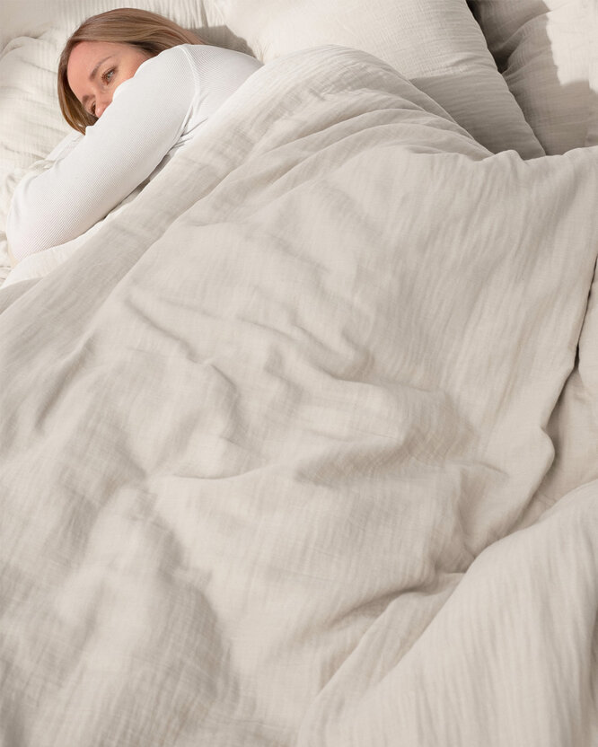 Musselin-Bettwäsche – creme