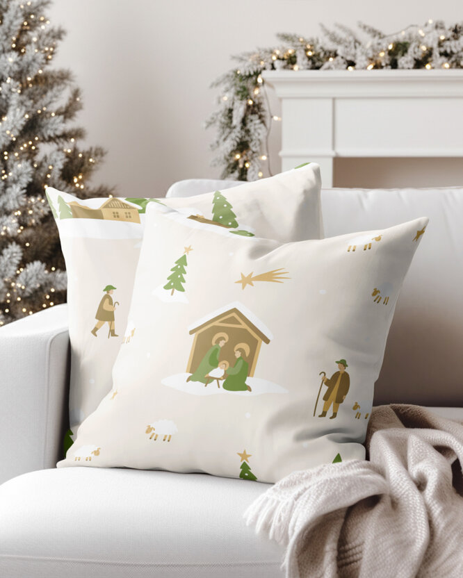 Weihnachtlicher Kissenbezug aus Baumwolle - Weihnachtslieder
