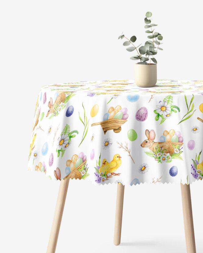 Ostern Runde Tischdecke Teflon - Ostersymbole