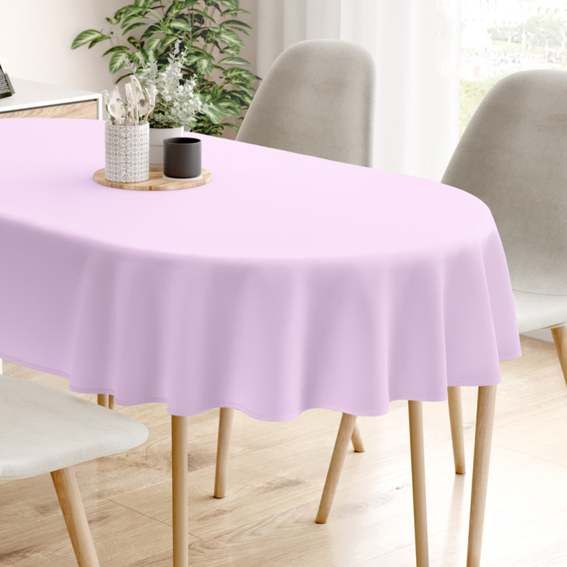 Ovale Tischdecke aus 100% Baumwolle - lila