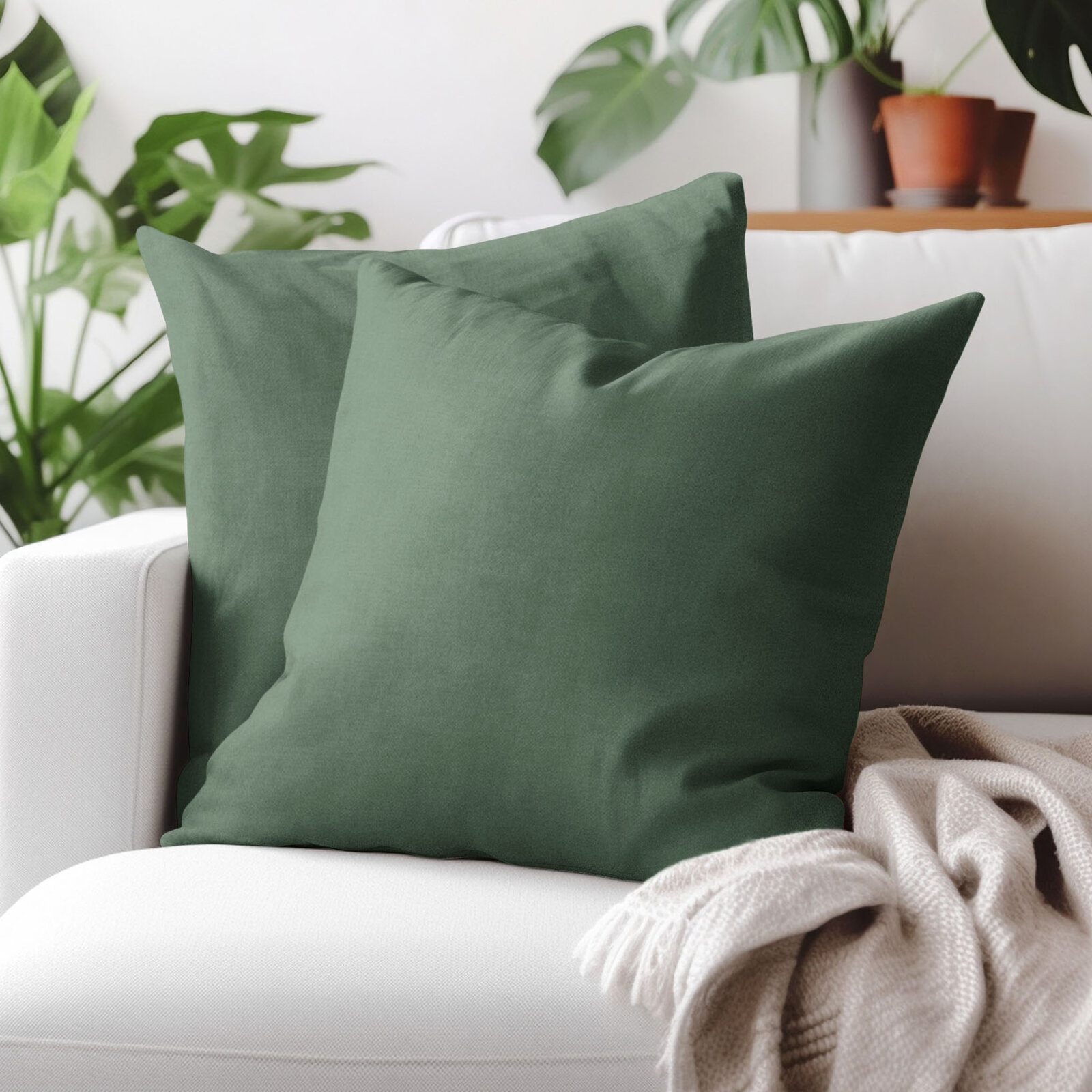 Dekorativer Kissenbezug Marbella - dunkelgrün