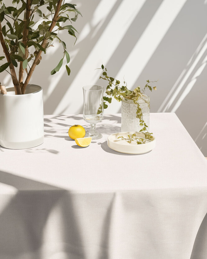 Eckige Tischdecke Peru - creme