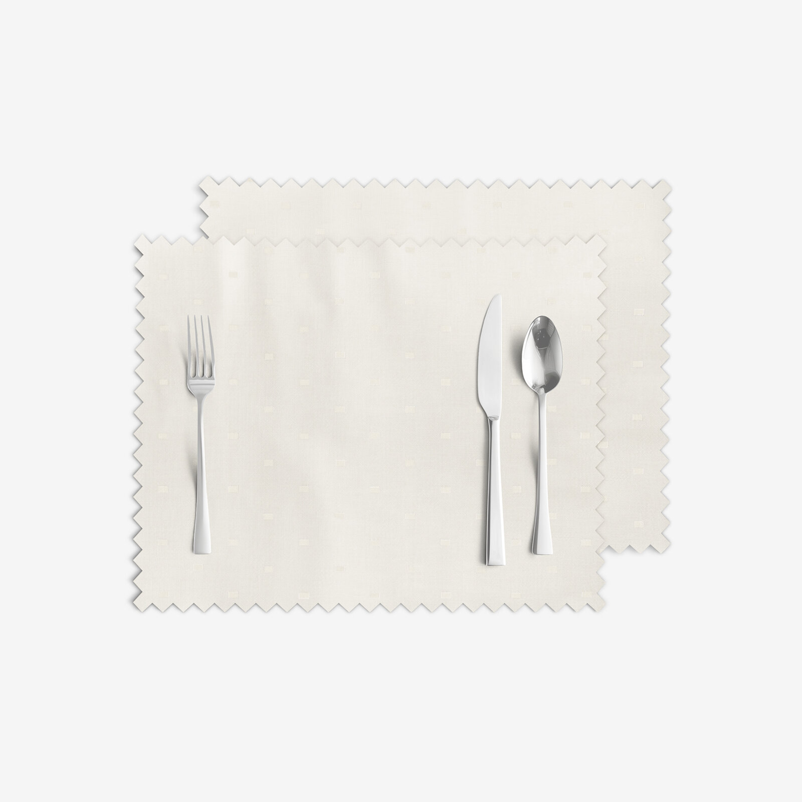 Festliches Tischset Teflon - creme mit glänzenden Rechtecken - 2 Stück