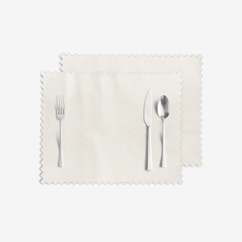 Festliches Tischset Teflon - creme mit glänzenden Rechtecken - 2 Stück