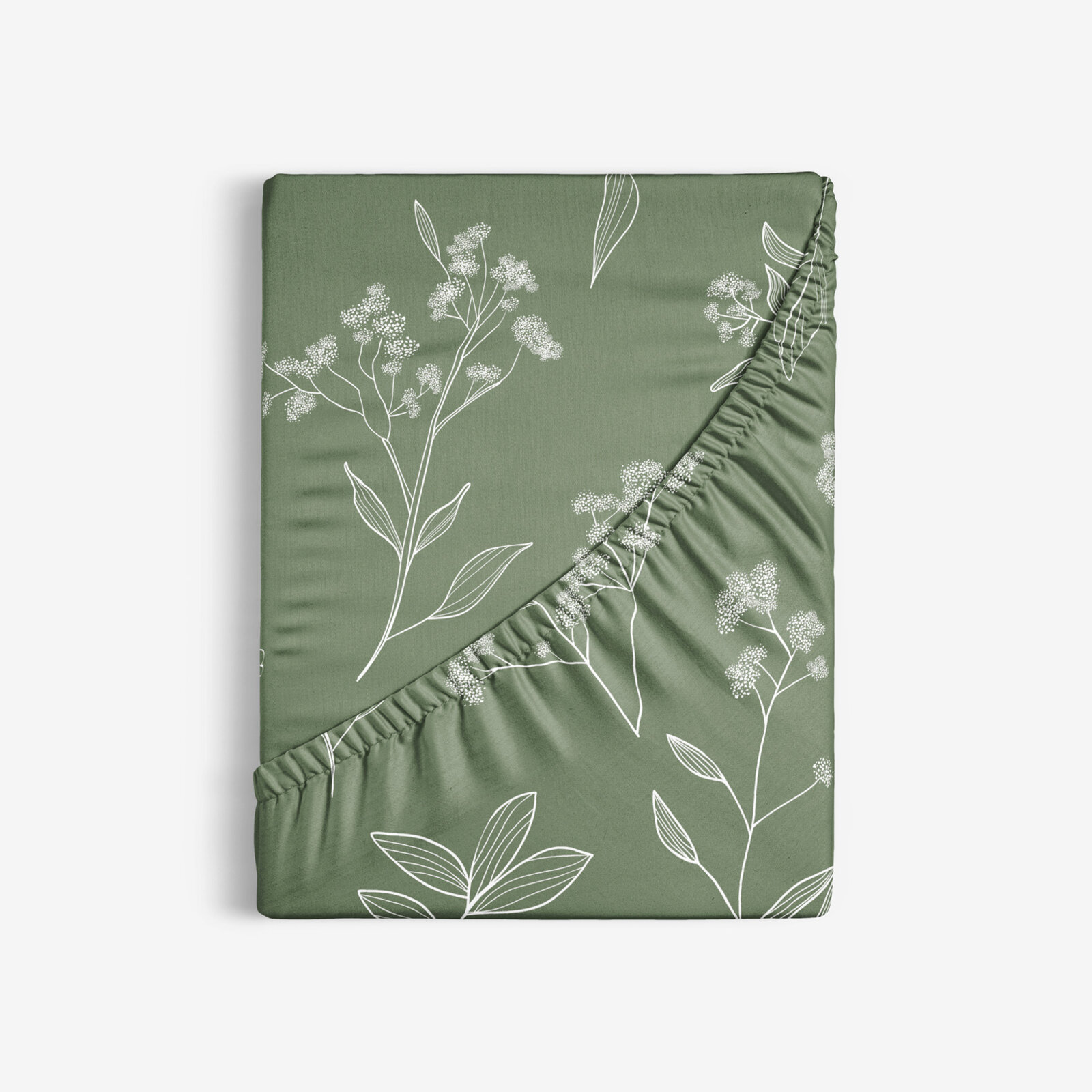Spannbettlaken aus Baumwolle - Kräuterblätter