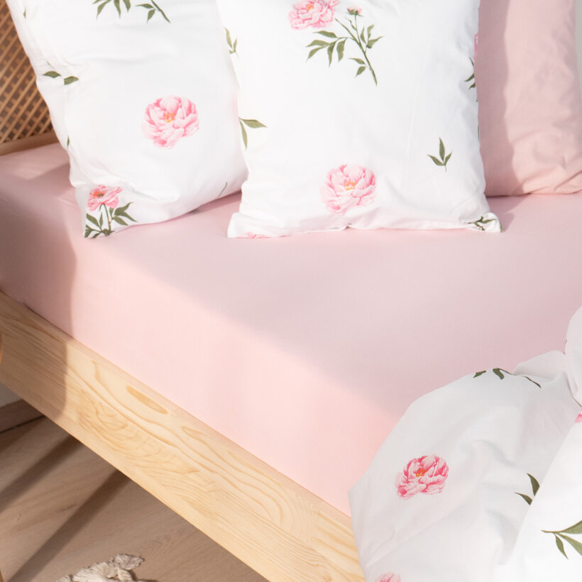 Bettlaken Jersey mit Gummiband - pastellrosa