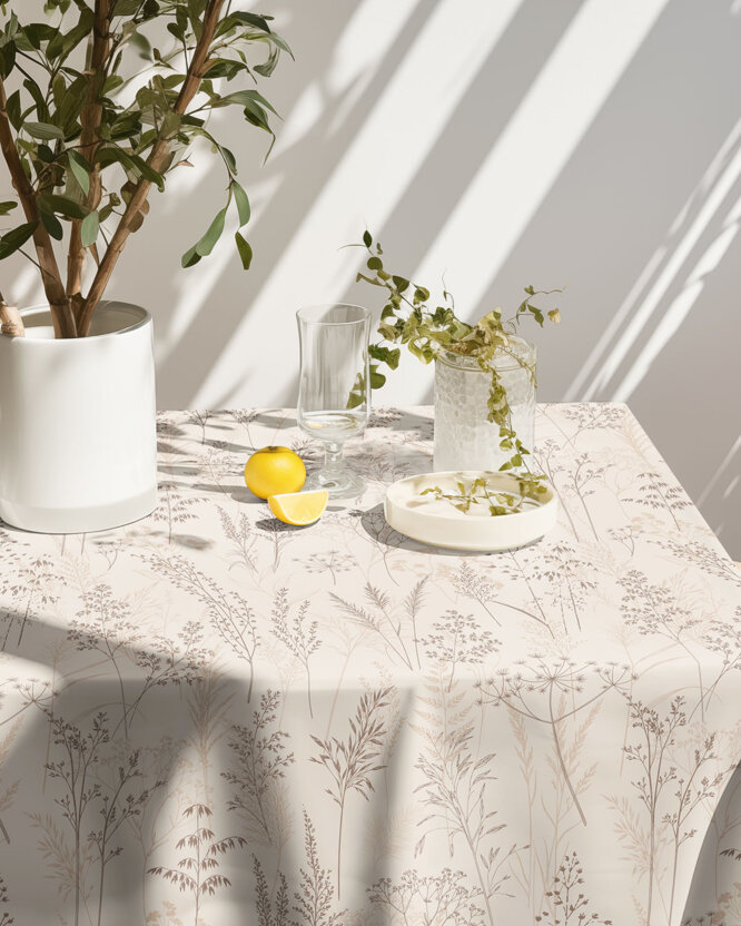 Eckige Tischdecke 100% Baumwolle - Altweibersommer