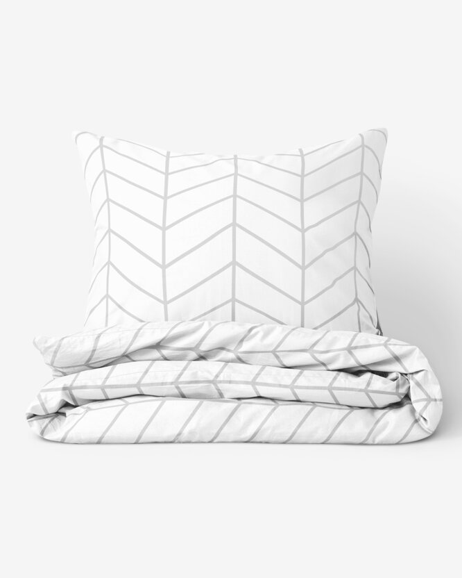 Bettwäsche aus Baumwolle - Zickzack auf Weiß