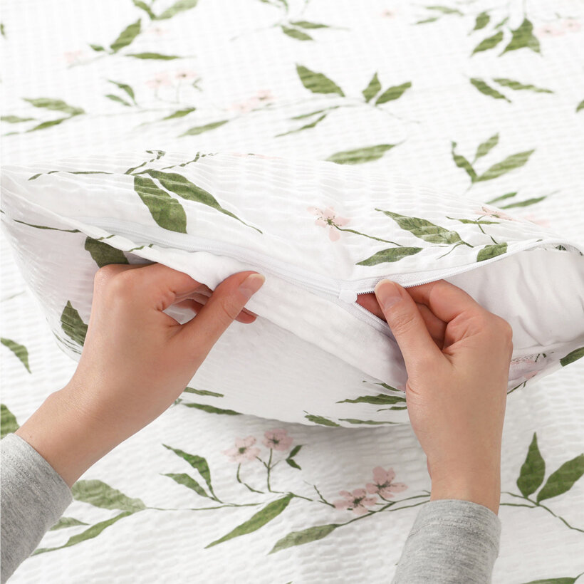 Seersucker-Kissenbezug - Duft nach Jasmin