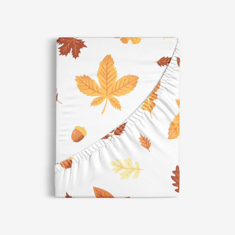 Spannbettlaken aus Baumwolle - Herbstblätter