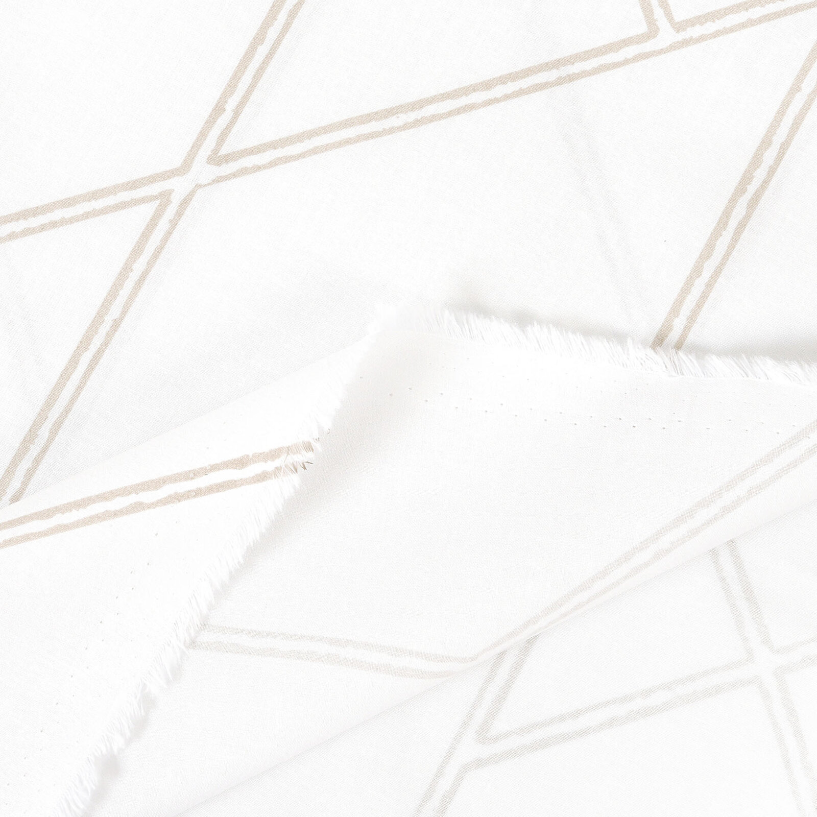 Baumwollstoff - Geometrische Linien auf Weiß
