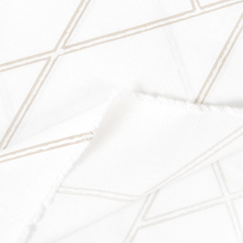 Baumwollstoff - Geometrische Linien auf Weiß