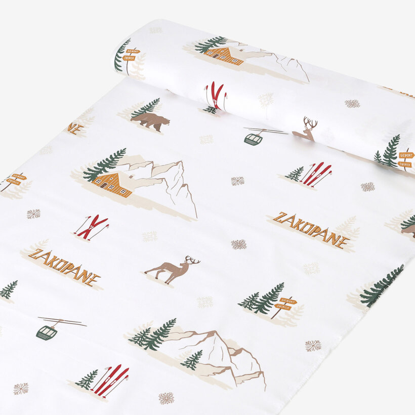 Weihnachtlicher Baumwollstoff - Zakopane