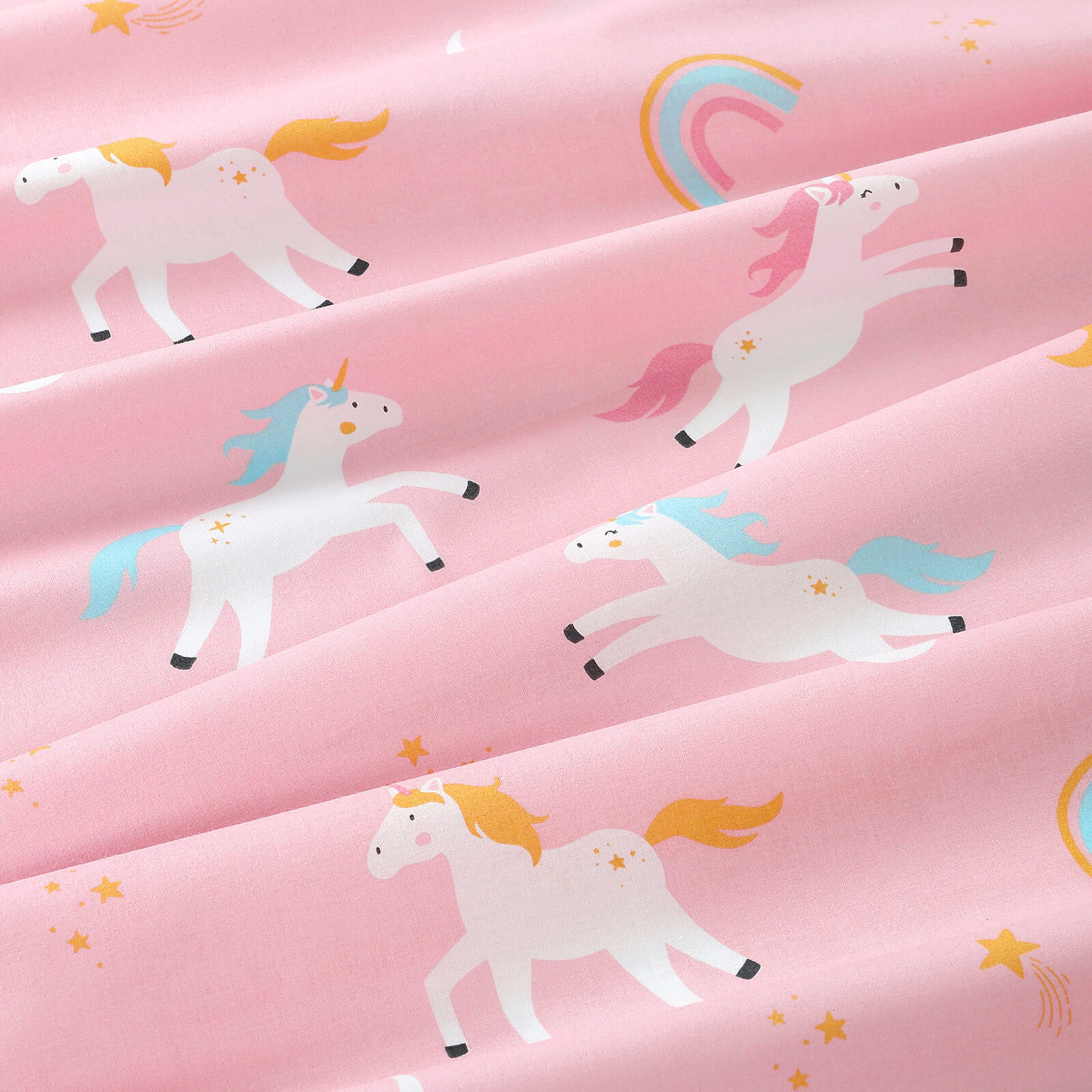 Kinder-Spannbetttuch aus Baumwolle - Lustige Einhörner
