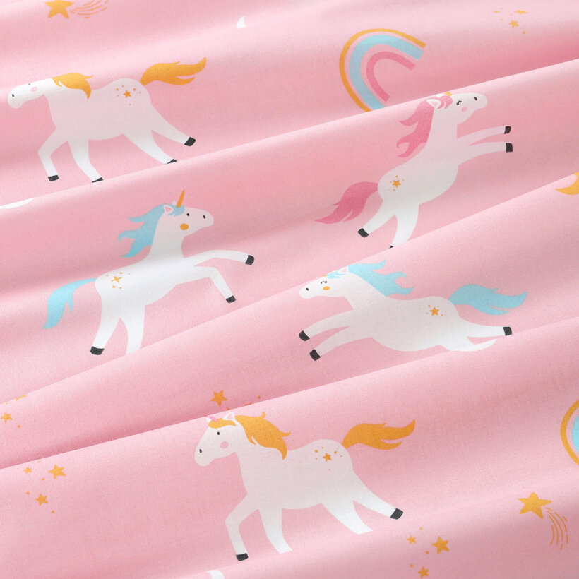 Kinder-Spannbetttuch aus Baumwolle - Lustige Einhörner