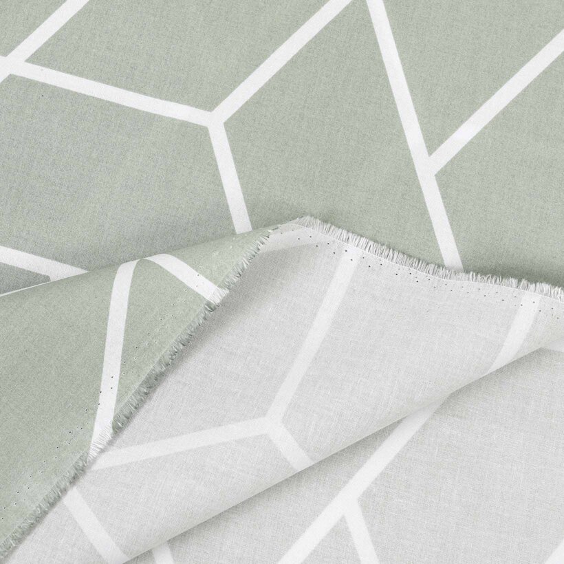 Baumwollstoff - Mosaik auf Salbeigrün