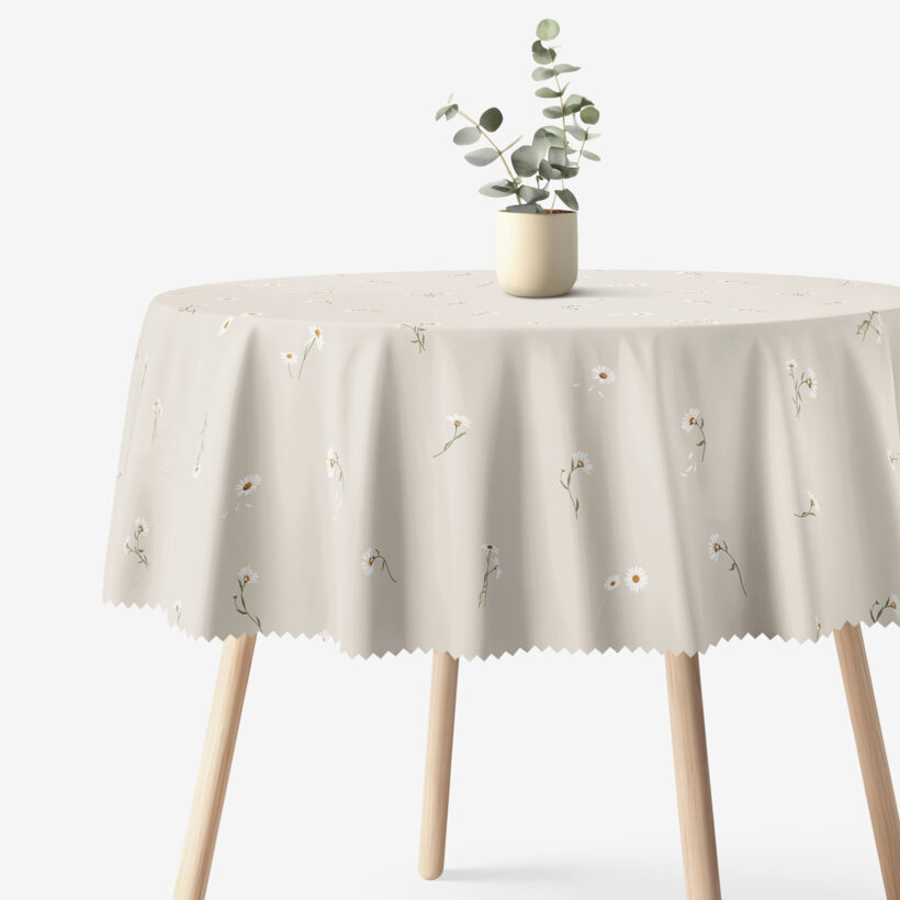 Runde Tischdecke Teflon - Gänseblümchen