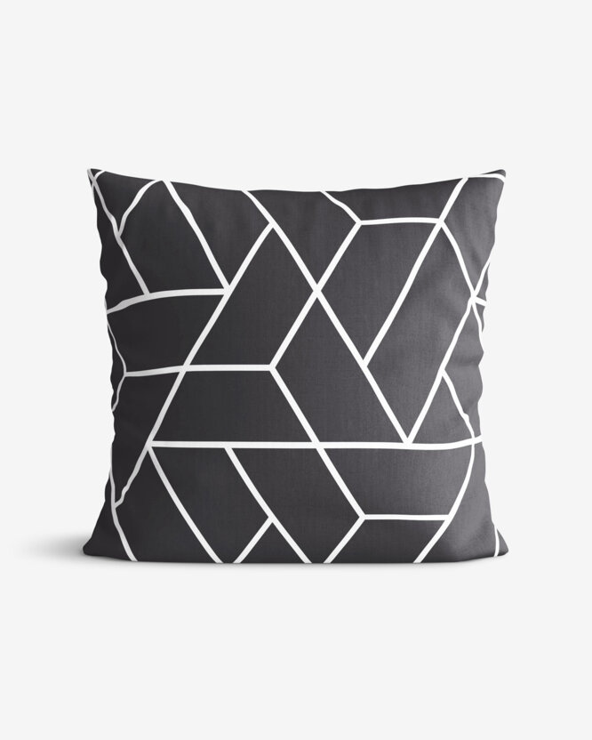 Kissenbezug aus Baumwolle - Mosaik auf Dunkelgrau