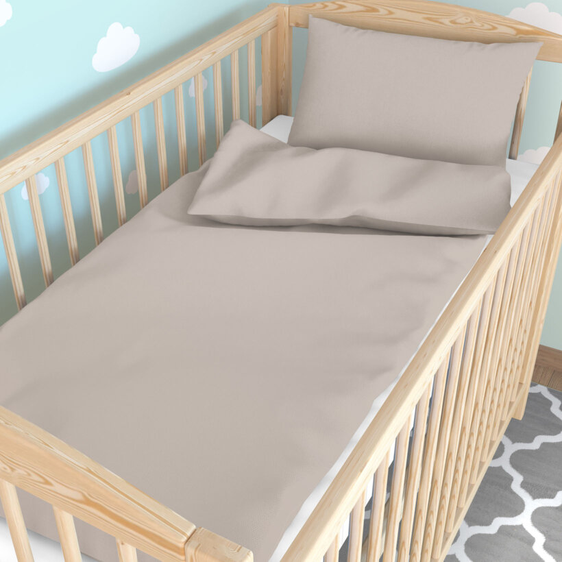 Bettwäsche für Babybetten aus Baumwolle - graubraun