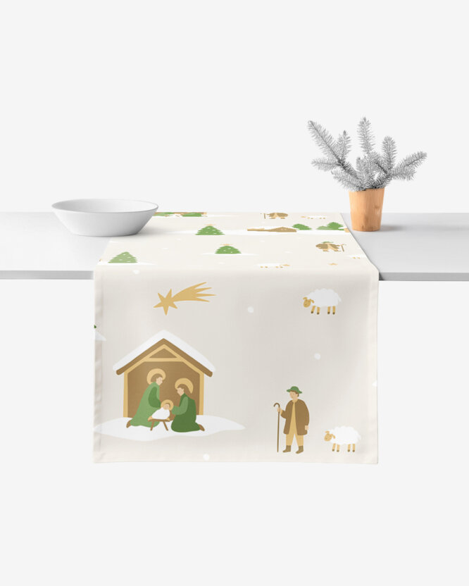 Weihnachtlicher Tischläufer aus 100% Baumwolle - Weihnachtslieder