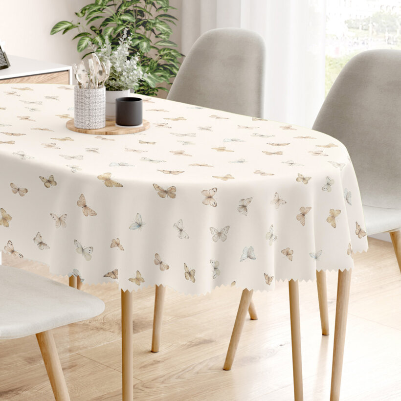 Ovale Tischdecke Teflon - Schmetterlinge
