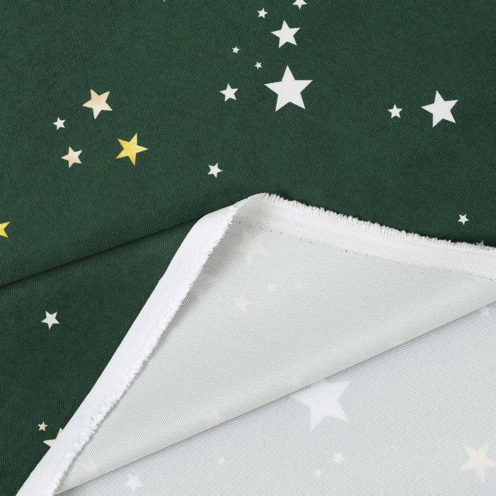 Weihnachtlicher Teflonstoff für Tischdecken – Sterne auf Grün