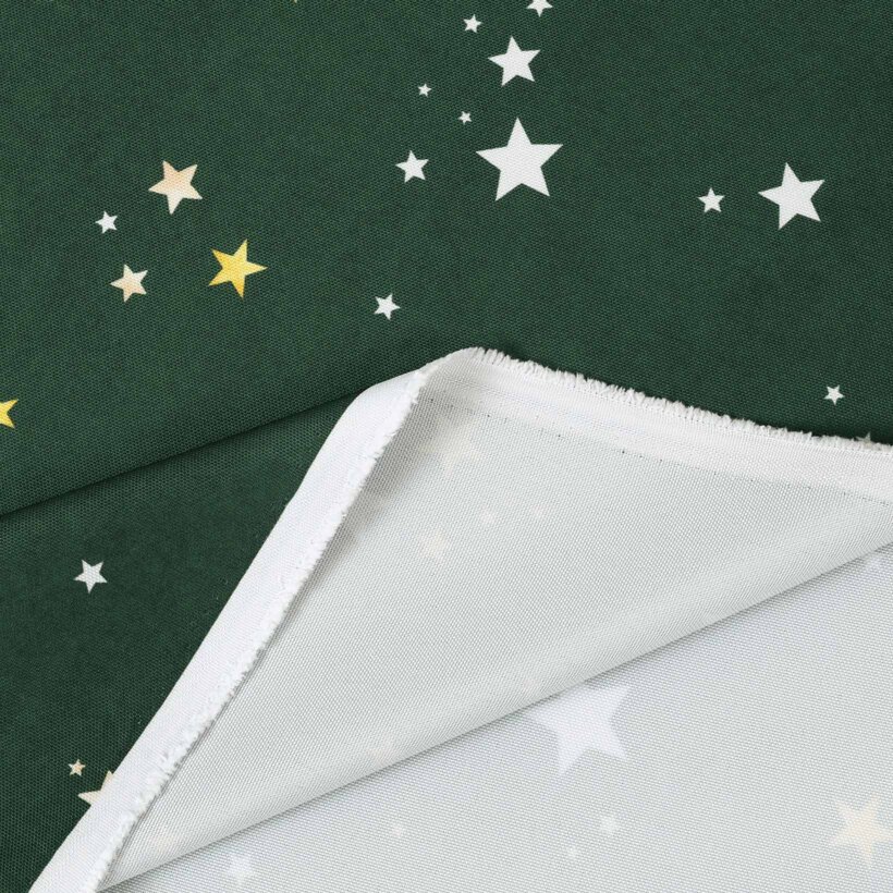 Weihnachtlicher Teflonstoff für Tischdecken – Sterne auf Grün