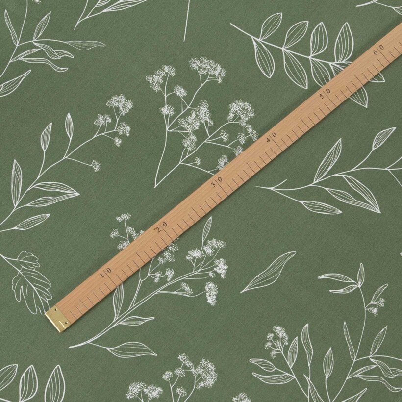 Baumwollstoff - Kräuterblätter