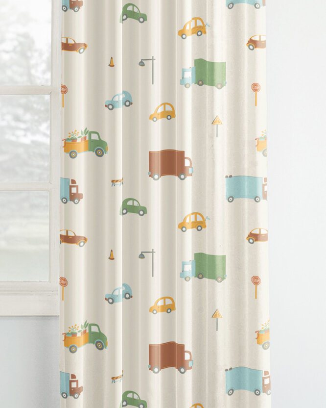 Vorhang aus Baumwolle Kindermotive - Welt der Autos