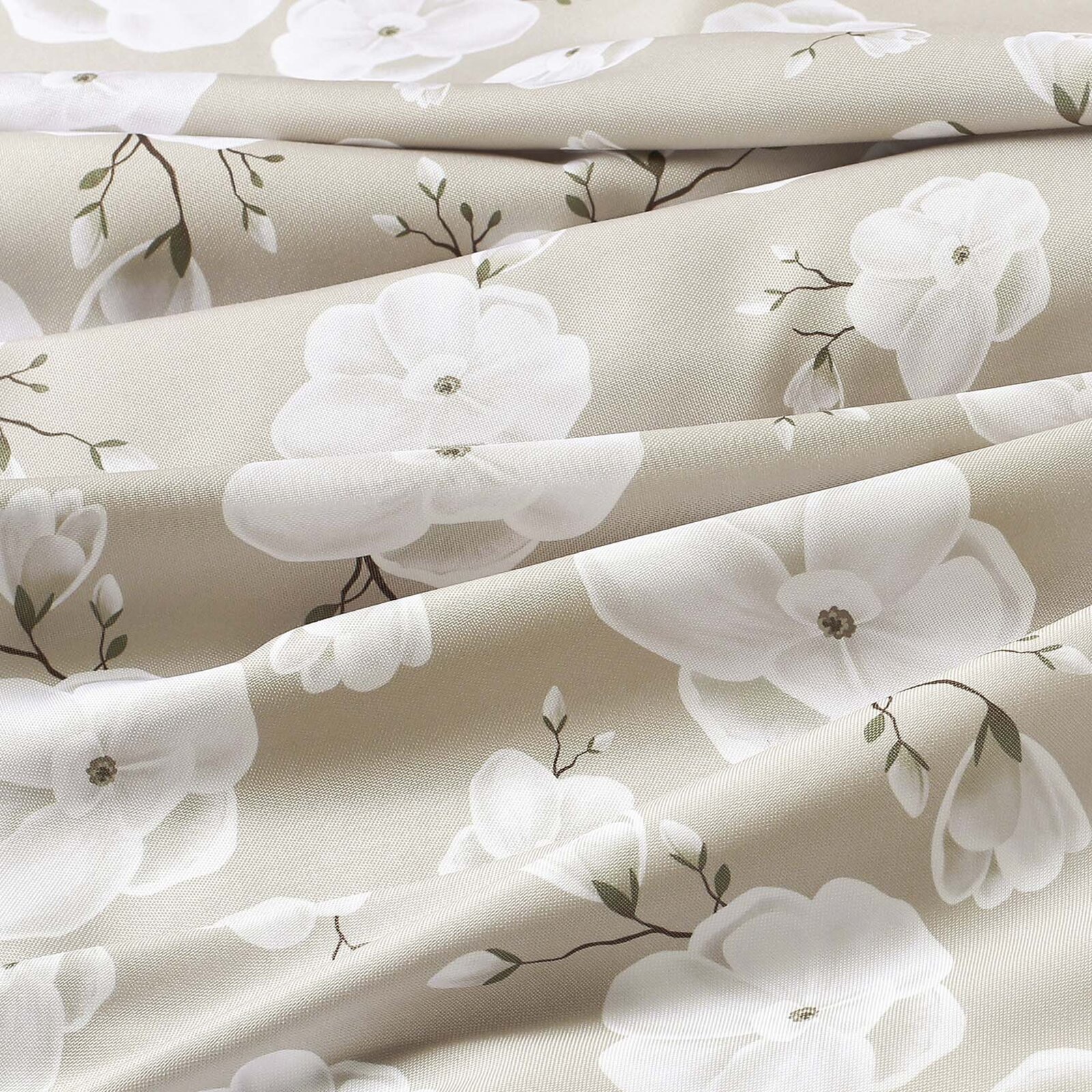 Ovale Tischdecke Teflon - weiße Blumen