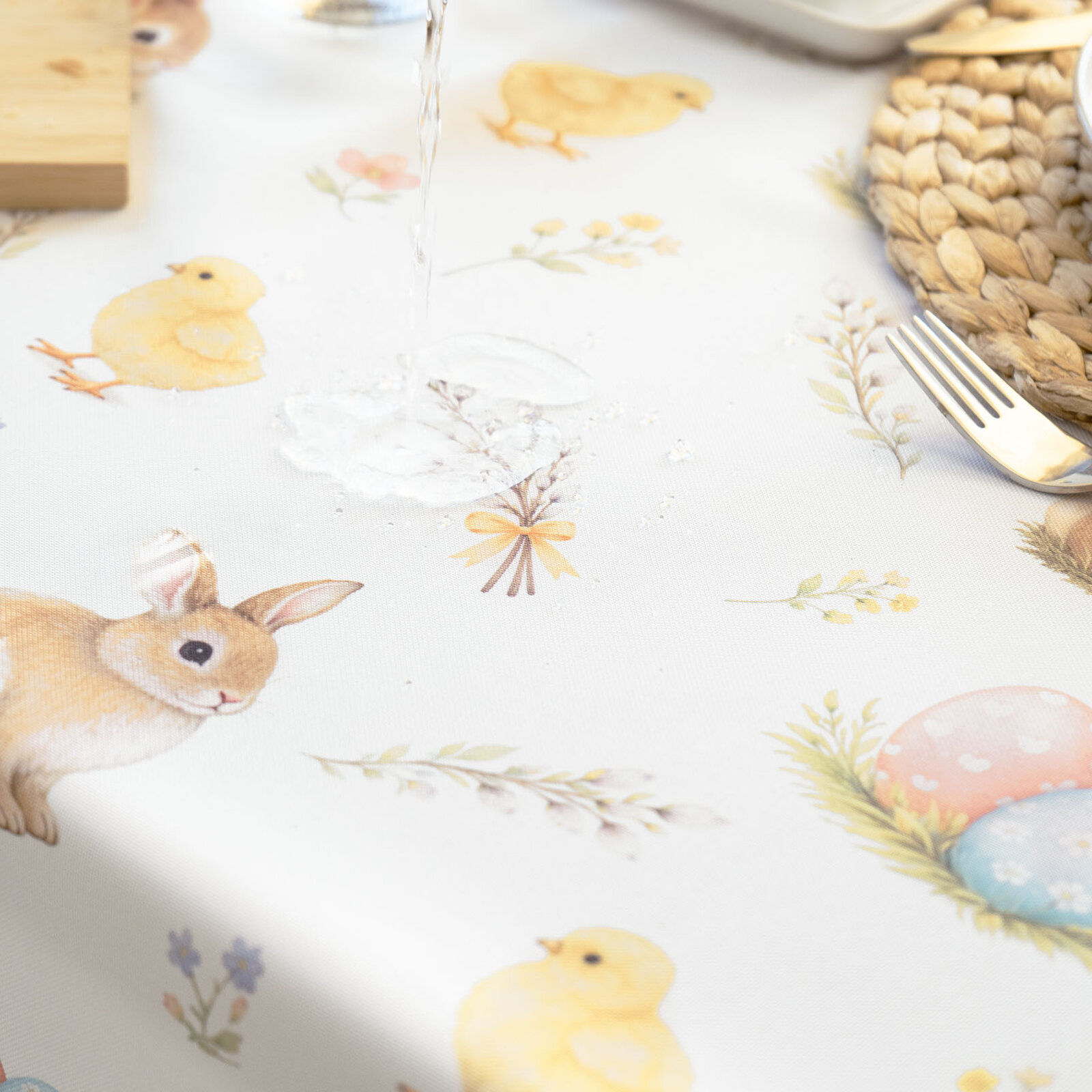 Ostern Eckige Teflon-Tischdecke - Frohe Ostern