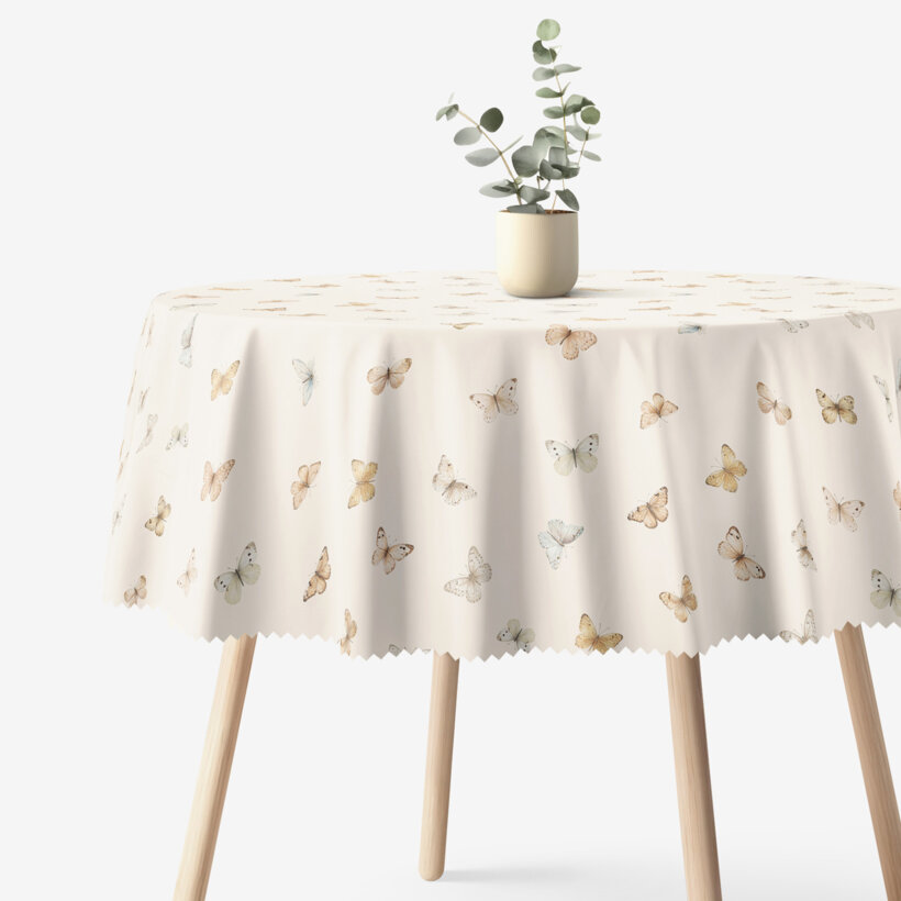 Runde Tischdecke Teflon - Schmetterlinge