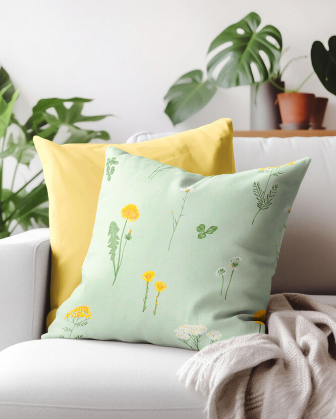 Kissenbezug aus Baumwolle - Grüne Wiese