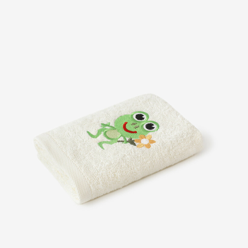 Kinder-Frottierhandtuch - Frosch auf Creme