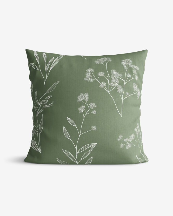 Kissenbezug aus Baumwolle - Kräuterblätter