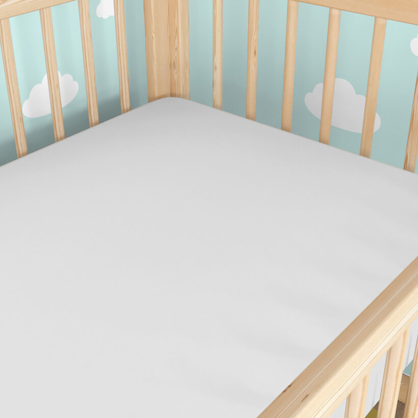 Spannbetttuch aus Baumwolle für Babybetten - hellgrau