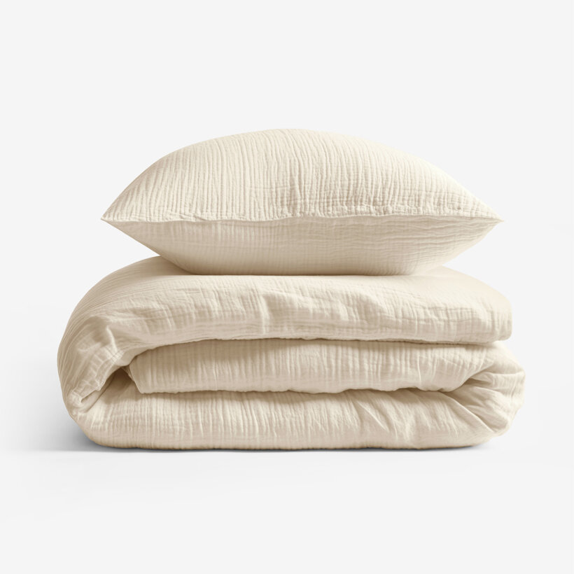 Musselin-Bettwäsche – creme