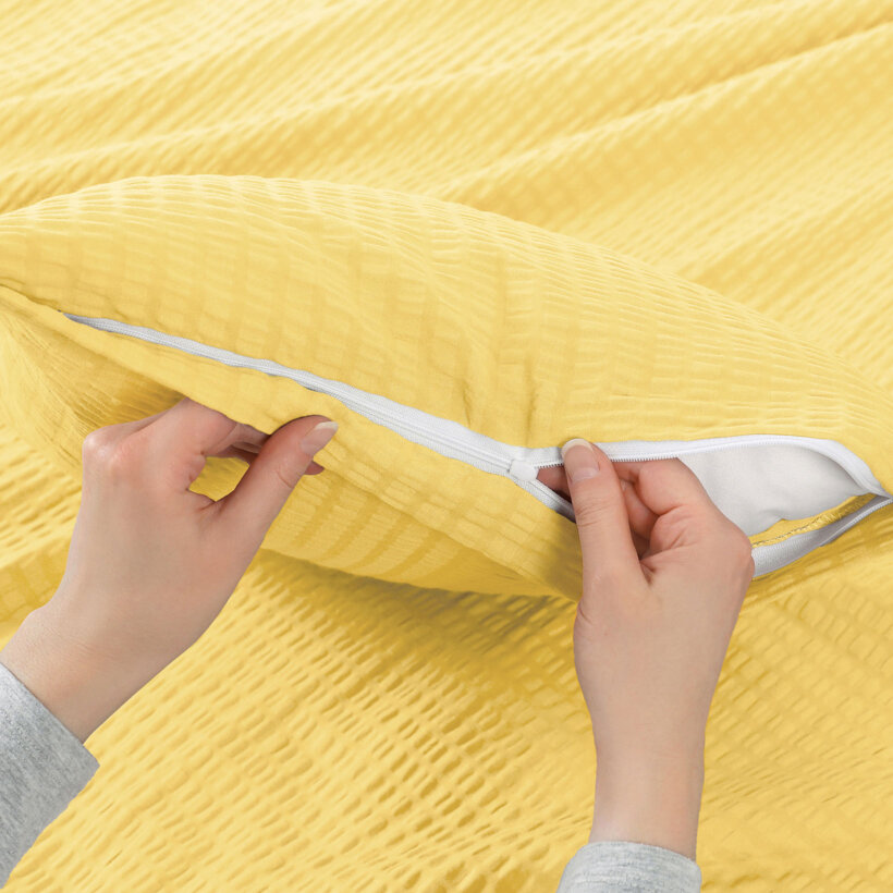 Seersucker-Kissenbezug - gelb