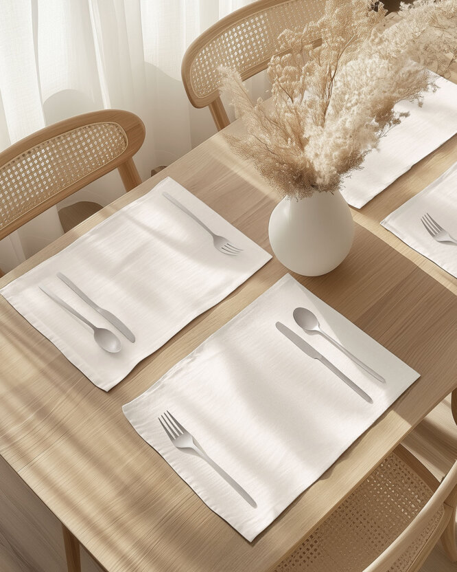 Tischset aus Leinenmischung - elfenbein - 2 Stück Set