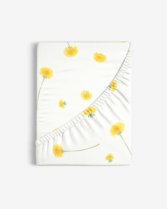 Spannbettlaken aus Baumwolle - Löwenzahn