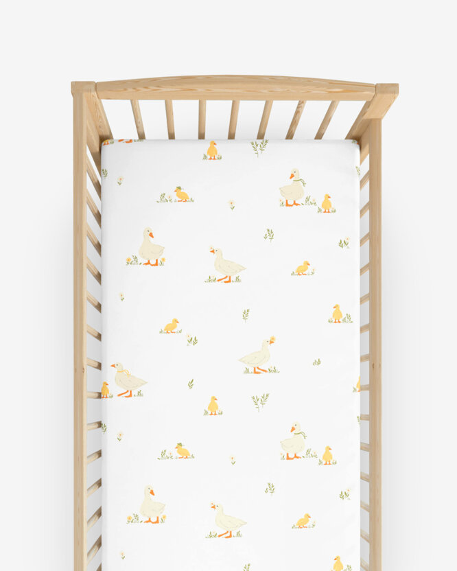 Ostern Spannbetttuch aus Baumwolle für Babybetten - Enten