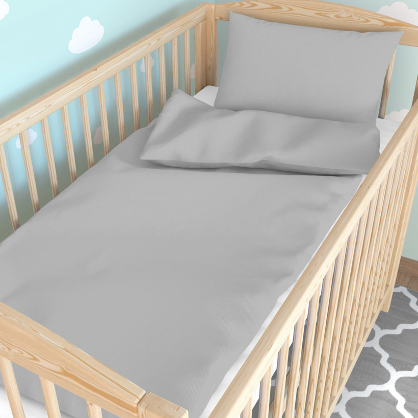 Bettwäsche für Babybetten aus Baumwolle - grau
