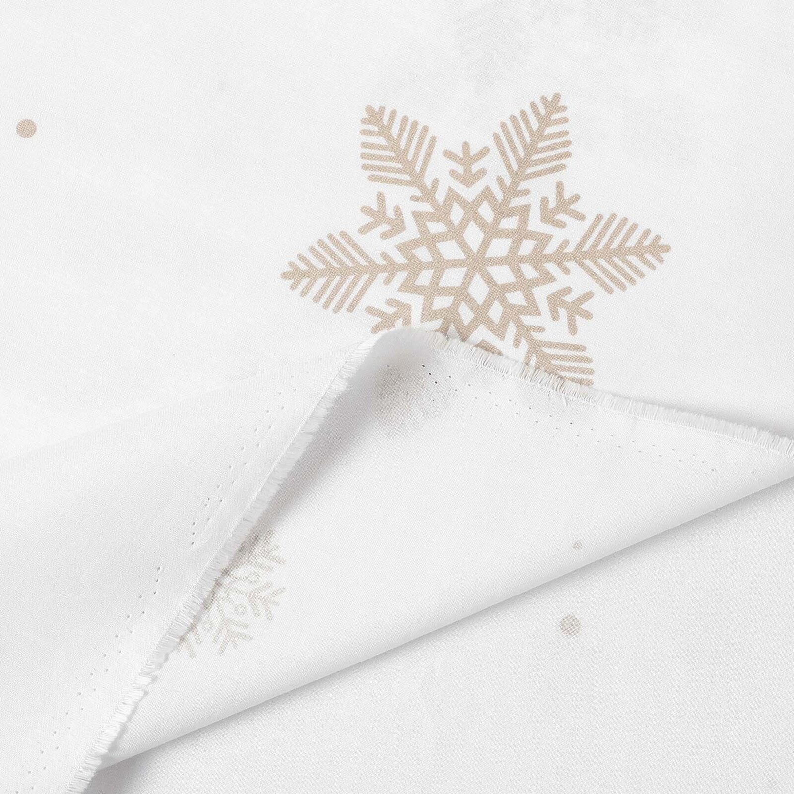 Weihnachtlicher Baumwollstoff - Schneeflocken auf Weiß