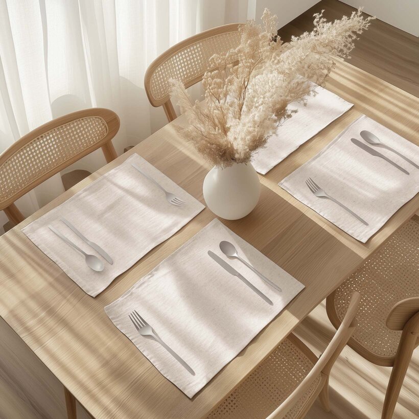 Tischset aus Leinenmischung - natur - 2 Stück Set