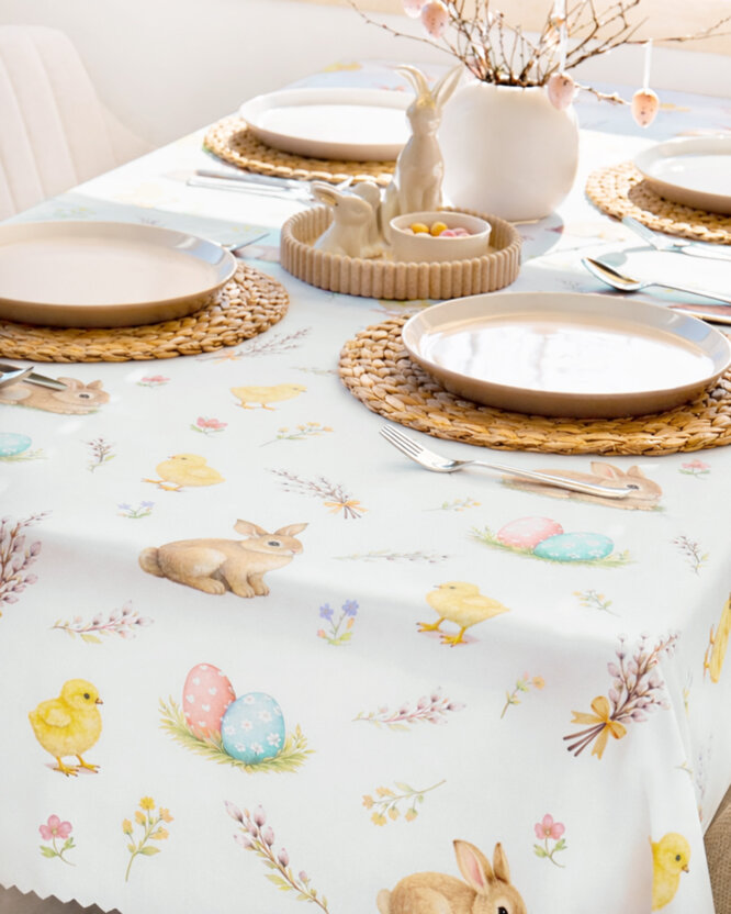 Ostern Eckige Teflon-Tischdecke - Frohe Ostern