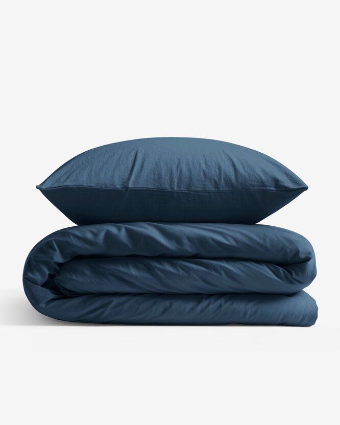 Bettwäsche aus Baumwolle - Marineblau