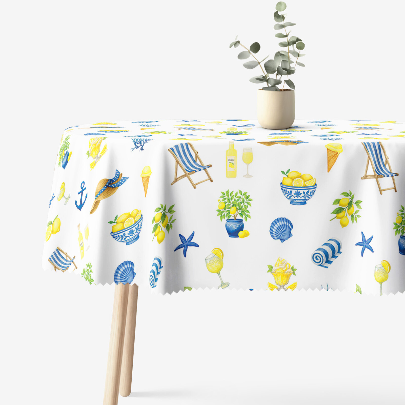 Ovale Tischdecke Teflon - italienischer Sommer
