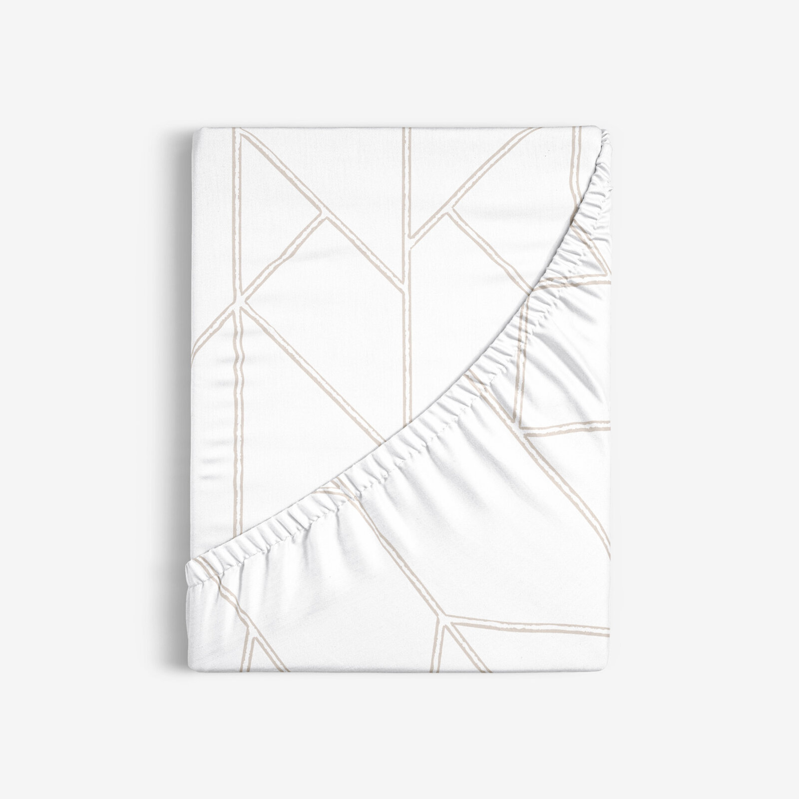 Spannbettlaken aus Baumwolle - Geometrische Linien auf Weiß